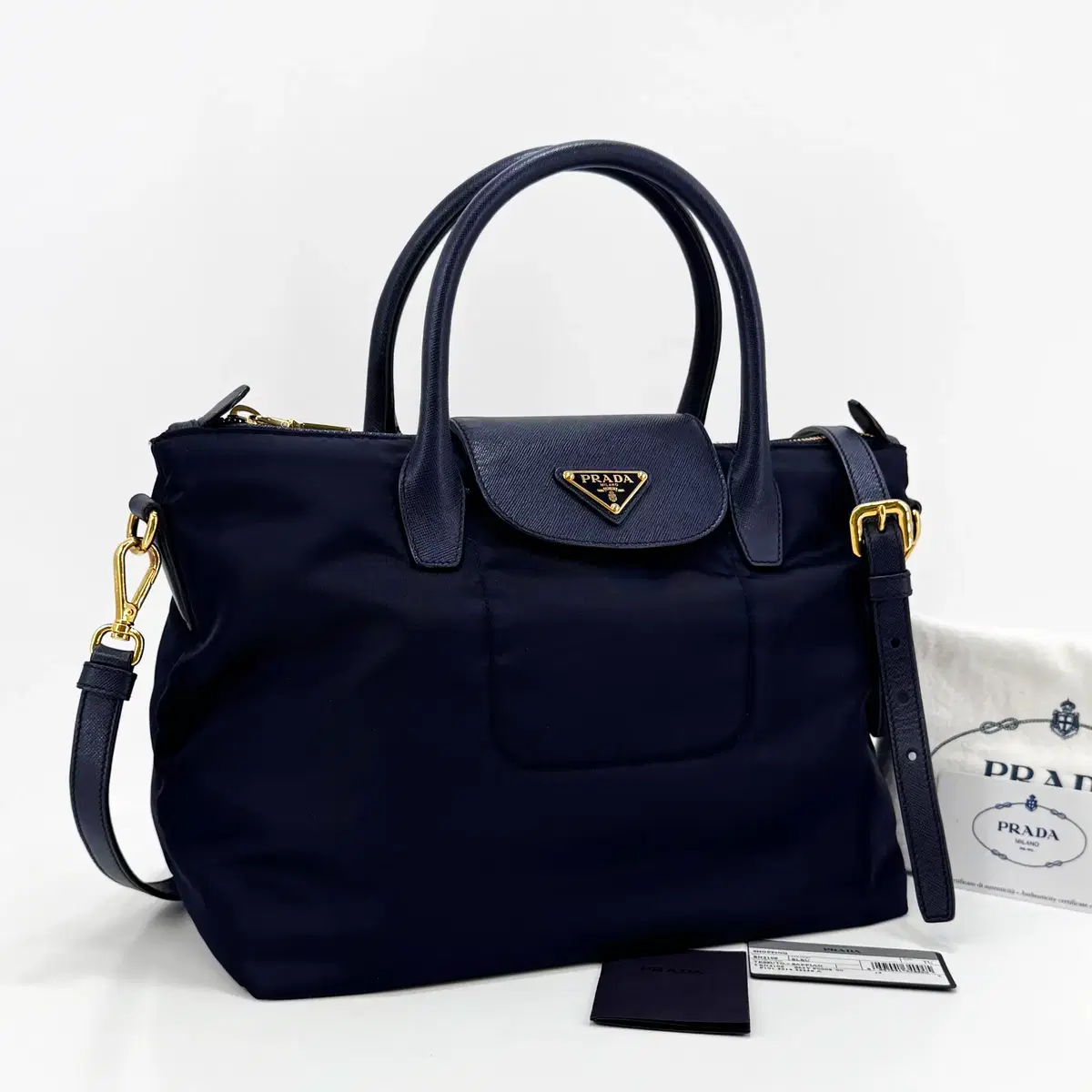 PRADA ネイビー ナイロン ショルダーバッグ PRADA◇プラダ⁄2WAY PRADA ネイビー ナイロン ショルダーバッグ PRADA◇プラダ⁄2WAY